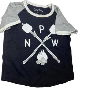 City Mouse PNW Camping Tee Size 3 Year‎ Organic Cotton
